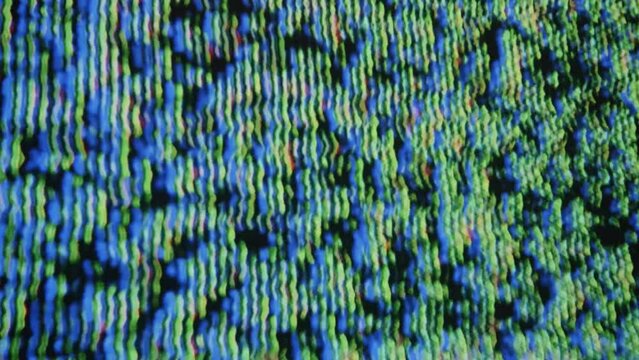 Blue green white black crt static glitch retro grain background vhs pattern