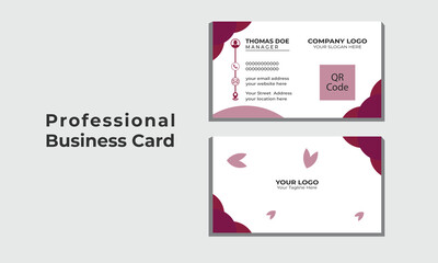 Modern business card template. Double-sided creative business card template.