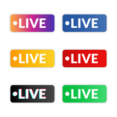 live icons colorful collection transparent background