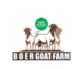 FARM GOAT BANNER LOGP, silhouette of great boer ram standing vector illustrations, this image is perfect as your goat farm promotions banner or poster, shirts print etc