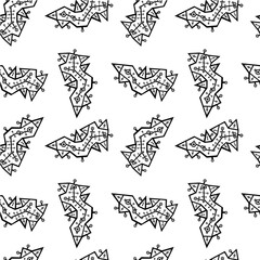 Pattern. Outline black pattern on a white background. Geometric ornament. Pattern with triangles.