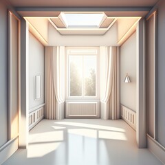Empty room interior 3d. AI generative