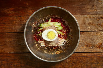 Spicy Buckwheat Noodles ,Korean traditional food