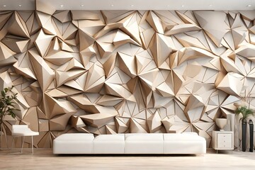 Modern Minimalist 3D Solid Abstract Geometric Shape Wall Background. 3D Wallpaper for wall interior Home Living Room Mural Wall art Decor. Romantic 3d Wallpaper for Bedroom