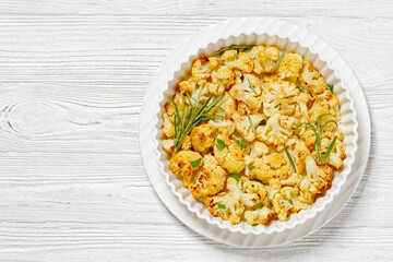 baked cauliflower florets with parmesan and herbs