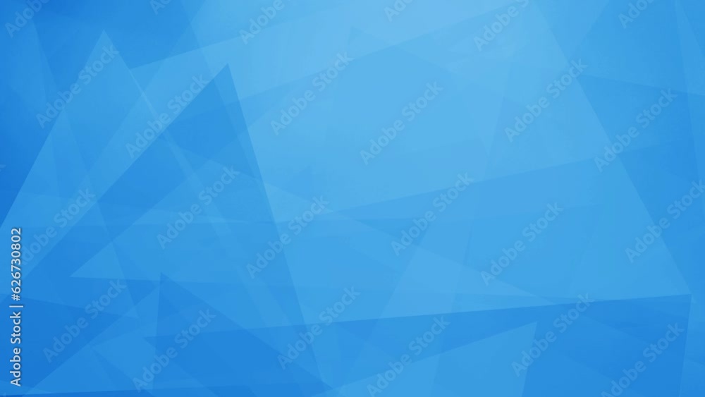Poster futuristic animation of moving and rotating triangles - abstract blue futuristic background