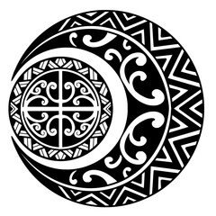 Polynesian circle tattoo design.  Aboriginal samoan. Vector illustration eps10.