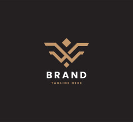 Luxury letter w logo design