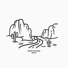 Mountain illustration, outdoor adventure . Vector graphic for t shirt and other uses.