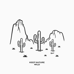 Mountain illustration, outdoor adventure . Vector graphic for t shirt and other uses.