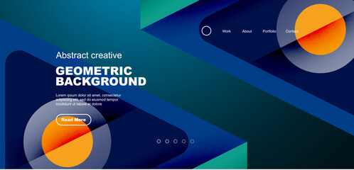 Minimal landing page, geometric shapes. Business or technology design for wallpaper, banner, background, landing page, wall art, invitation, prints