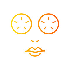 Cucumber Slices On Face gradient icon