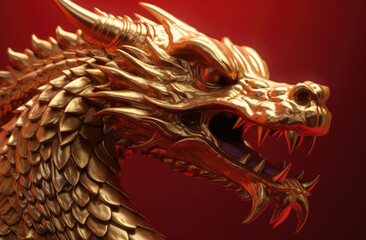 chinese dragon wallpaper art & design, in the style of aggressive digital illustration, generative AI
