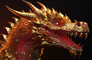 chinese dragon wallpaper art & design, in the style of aggressive digital illustration, generative AI