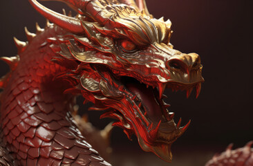 chinese dragon wallpaper art & design, in the style of aggressive digital illustration, generative AI