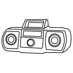 boombox outline vector illustration