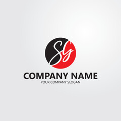 Company sg letter logo design template 