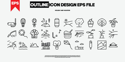 trip and holiday icon design for graphic designer and web developer 