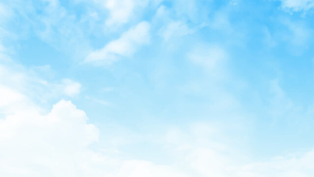 Blue sky with cloud in the morning. Background with clouds on blue sky. Vector background