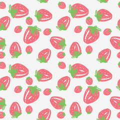 Strawberry seamless pattern. Vector illustration.