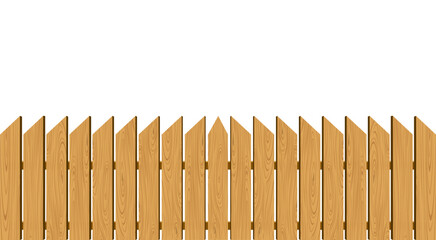 wooden fence on the white background