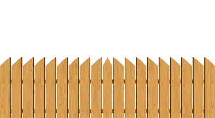 wooden fence on the white background