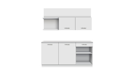 white kitchen cabinet on the white background