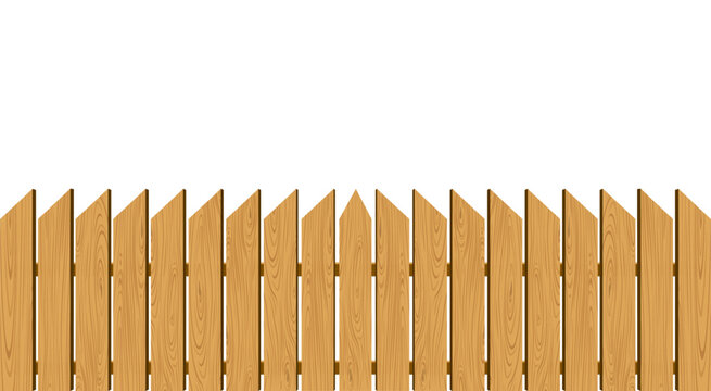 wooden fence on the white background