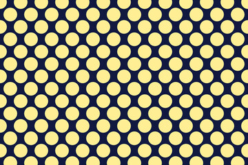 Blue and yellow polka dot seamless pattern. Big geometric circles structure background. Vector illustration.