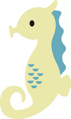 シンプルかわいいタツノオトシゴのイラスト素材