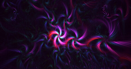 3D rendering abstract colorful fractal light background