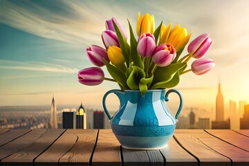 tulips in a vase