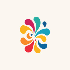 simple colorful splash water logo vector illustration template design