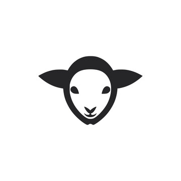 simple lamb farm animal logo vector illustration template design