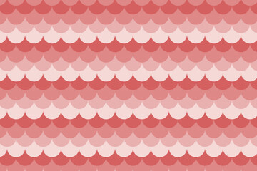 Red japanese scallop seamless pattern. Fish scale or mermaid grid texture background. Vector illustration.