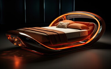 A futuristic of the bed with modern technology.