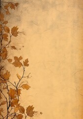 Vintage canvas backdrop, floating leaves, Autumnal Forest Serenity