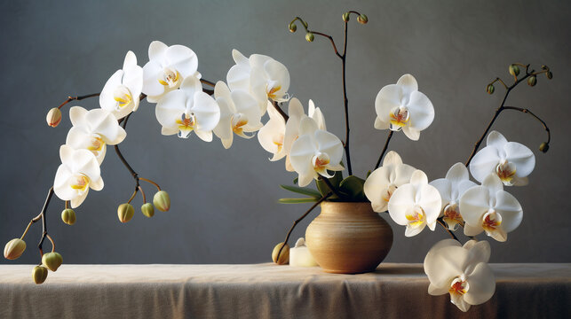 Unusual flower arrangements on a beautiful background with unusual light