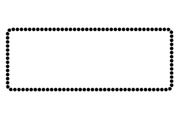 simple vector frame rectangle black dot, isolated on white