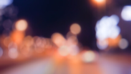 background of blurred lights at street road night