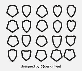 Free vector pack of shields silhouettes, symbols and icons design