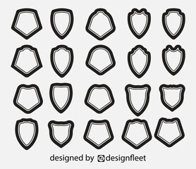 Free vector pack of shields silhouettes, symbols and icons design