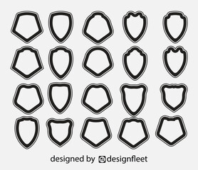 Free vector pack of shields silhouettes, symbols and icons design