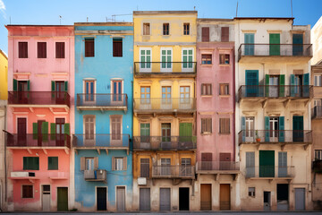 Fototapeta na wymiar colourful houses on island city