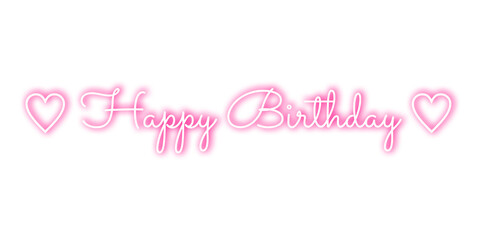 Pink neon birthday text effect