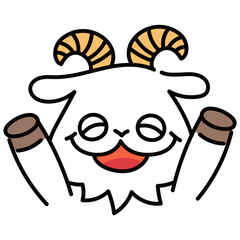 Obraz premium かわいいヤギのキャラクターイラスト素材