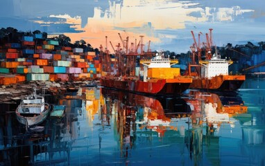 Boats in the harbor.