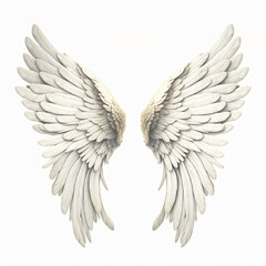 Fototapeta na wymiar White wings isolated on white background