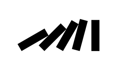 Black domino effect icon flat vector design