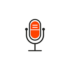 Microphone logo vector symbol